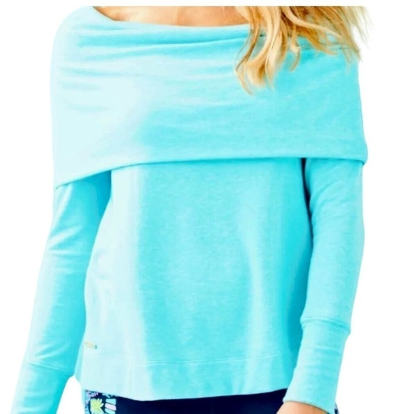Lilly Pulitzer Belinda Blue Off The Shoulder Modal Blend Top Women’s XS - Picture 4 of 15